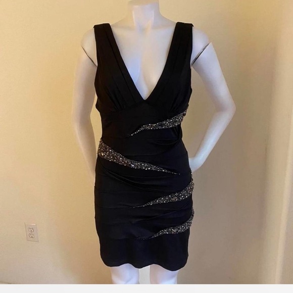 Y2K sexy black mini  Dress small medium - Picture 1 of 4